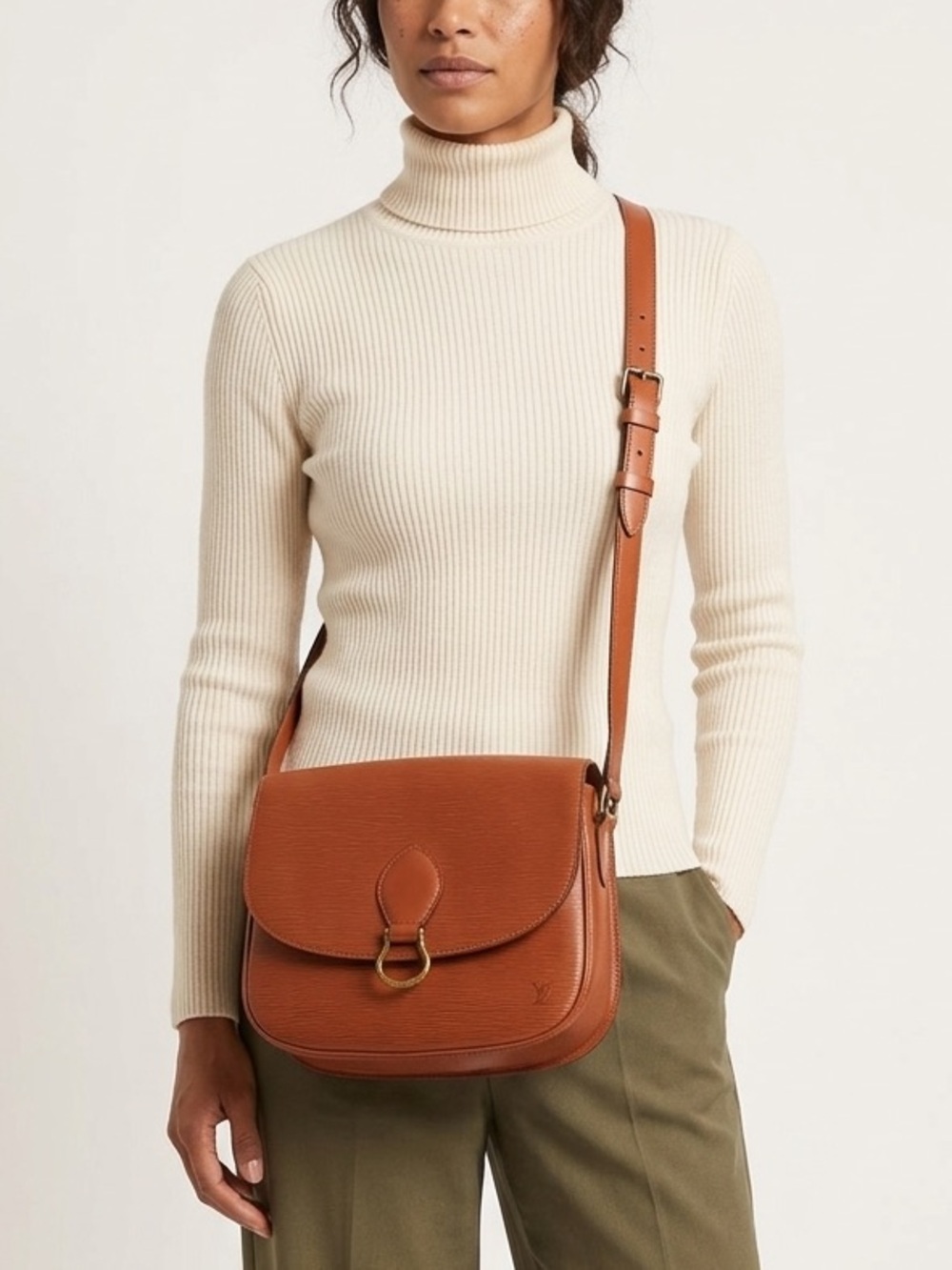 Louis Vuitton Vintage Saint Cloud GM Epi Shoulder Bag Kenyan Brown
